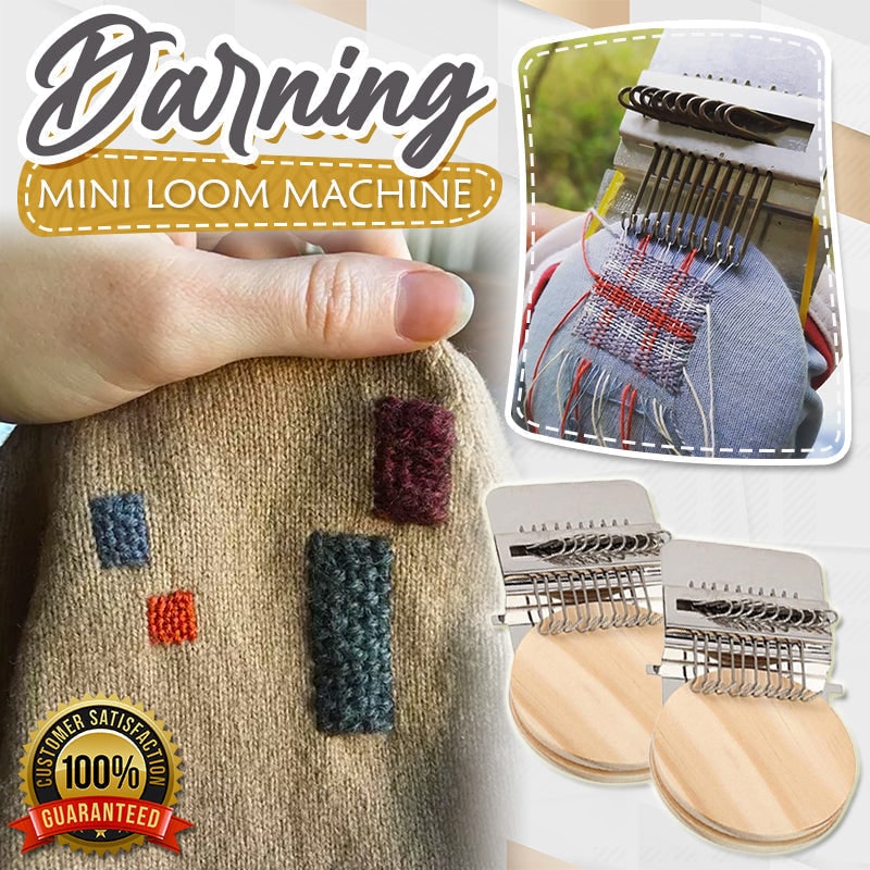 Darning Loom Mini Loom Wooden Metal Handheld Weaving Tool - Image 3