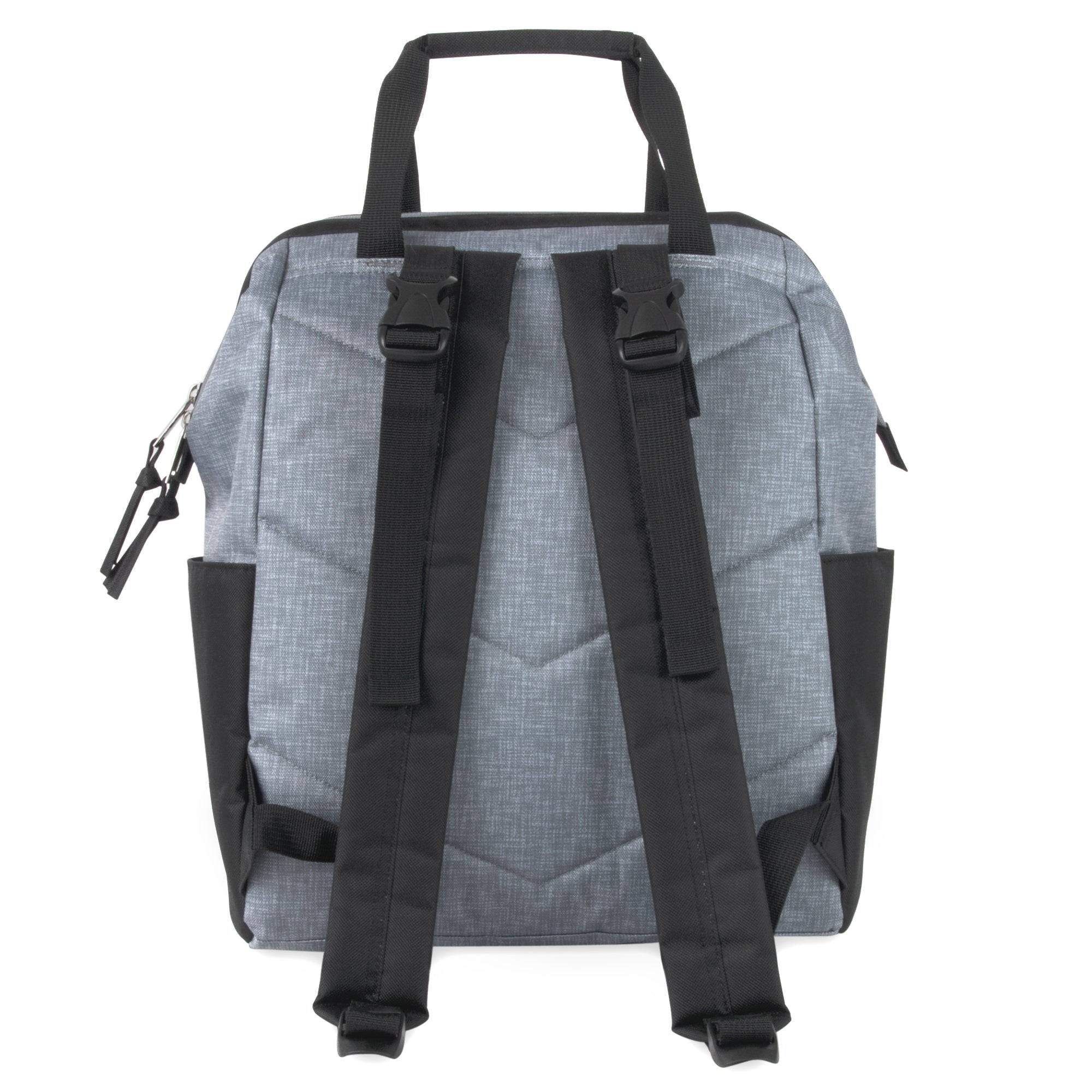 Diaper Bag Backpack Baby Essentials Changing Pad Quilted Grey Black - Image 11