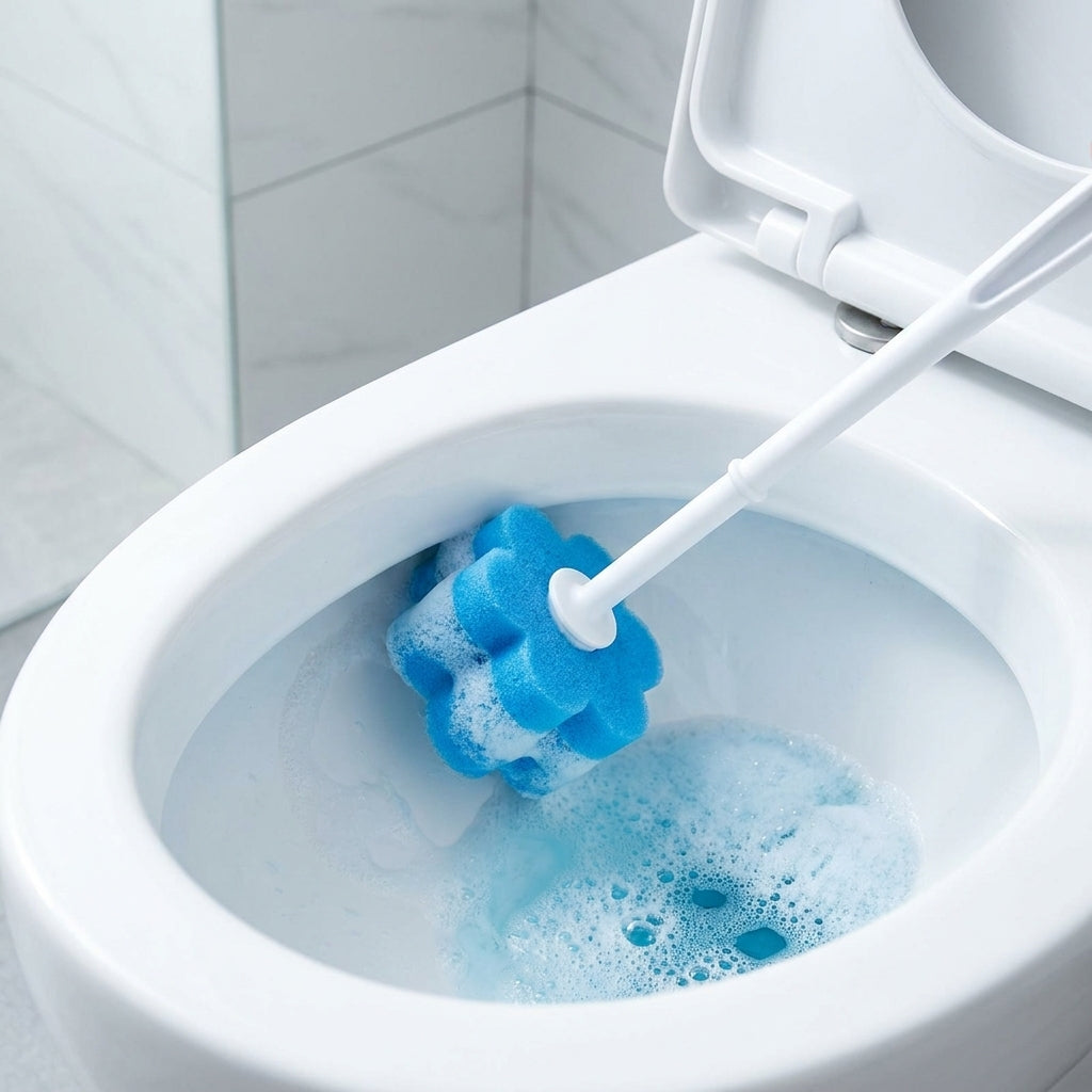 Toilet Cleaning Disposable Toilet Brush Holder Push Button Design - Image 4