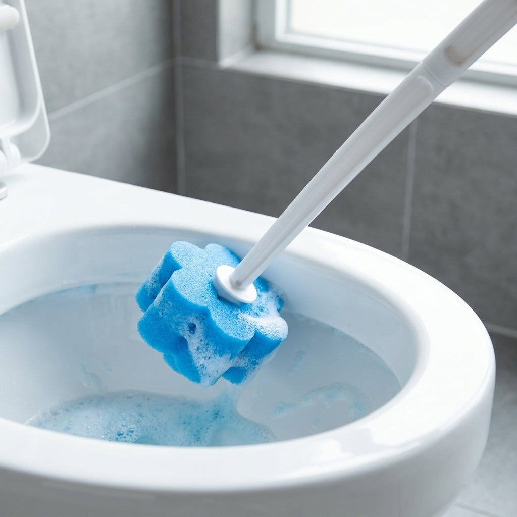 Toilet Cleaning Disposable Toilet Brush Holder Push Button Design - Image 7