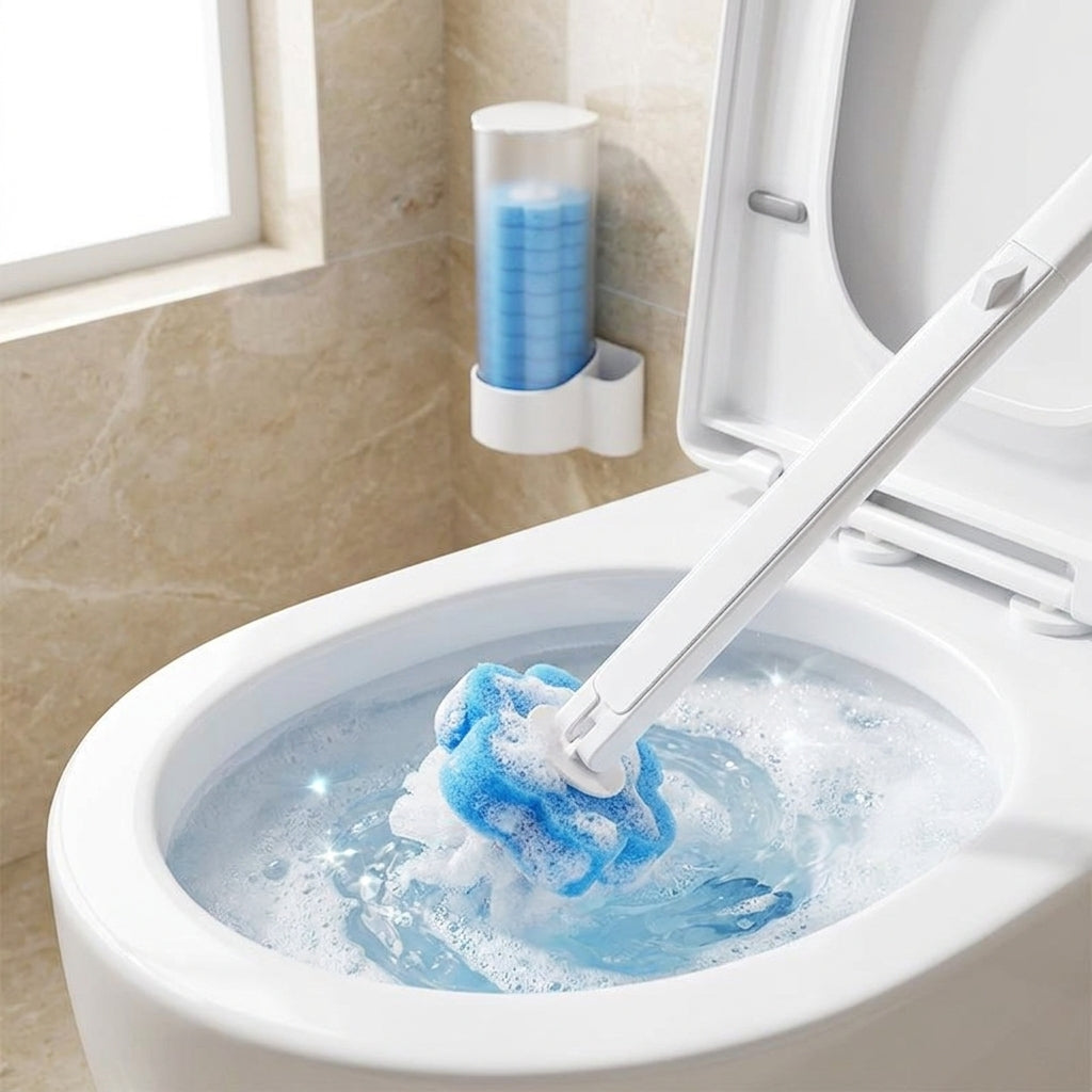 Toilet Cleaning Disposable Toilet Brush Holder Push Button Design - Image 10