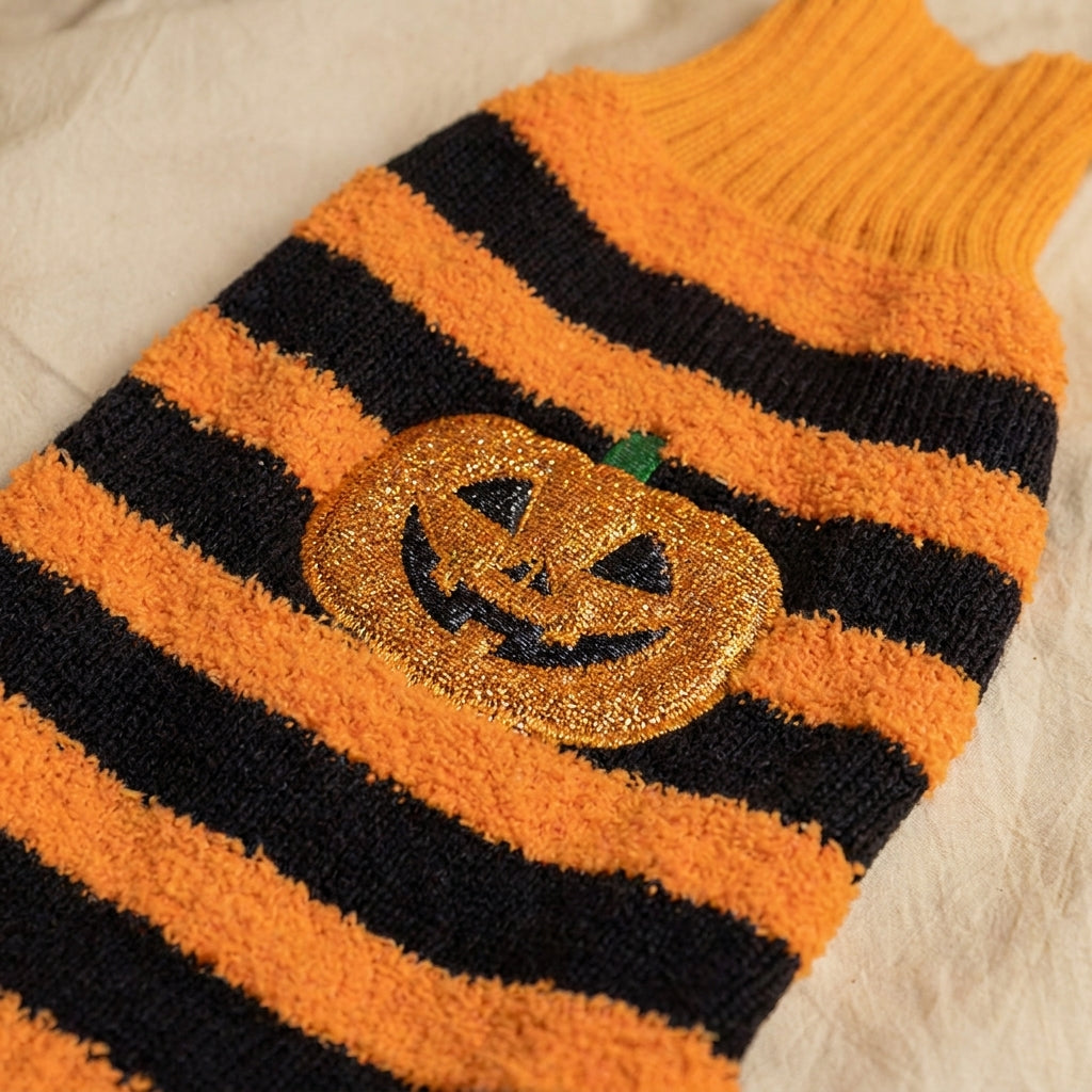 Halloween Costume Dog Sweater Knitted Striped Cozy Sweater for Dogs - detail