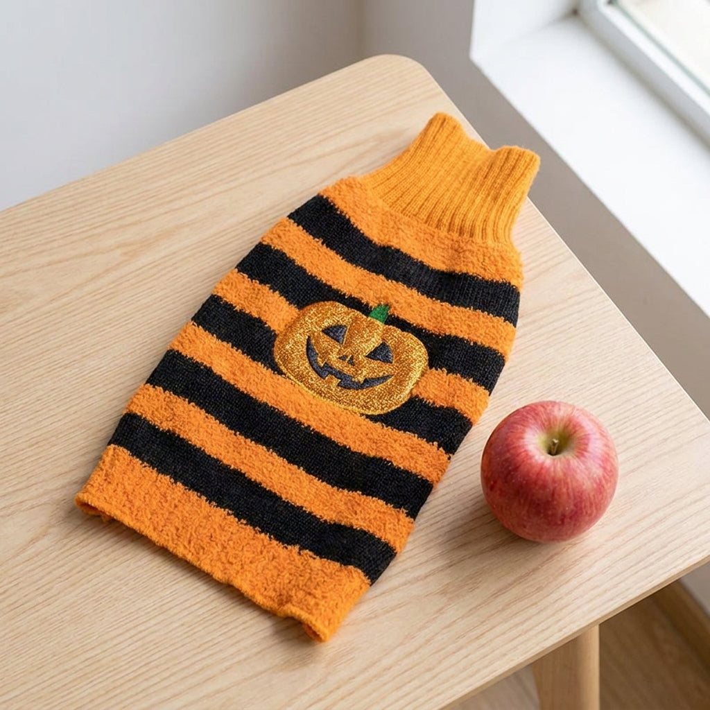 Halloween Costume Dog Sweater Knitted Striped Cozy Sweater for Dogs - scale