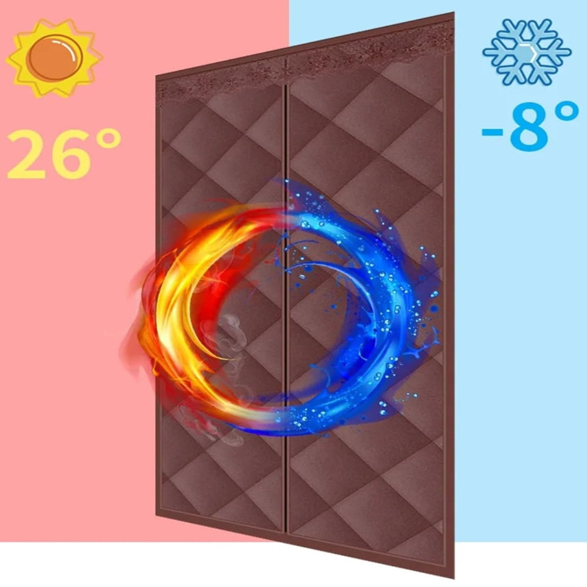 Door Curtain Door Draft Blocker Magnetic Insulated Thermal Curtain Türvorhang Isolierung - Image 6