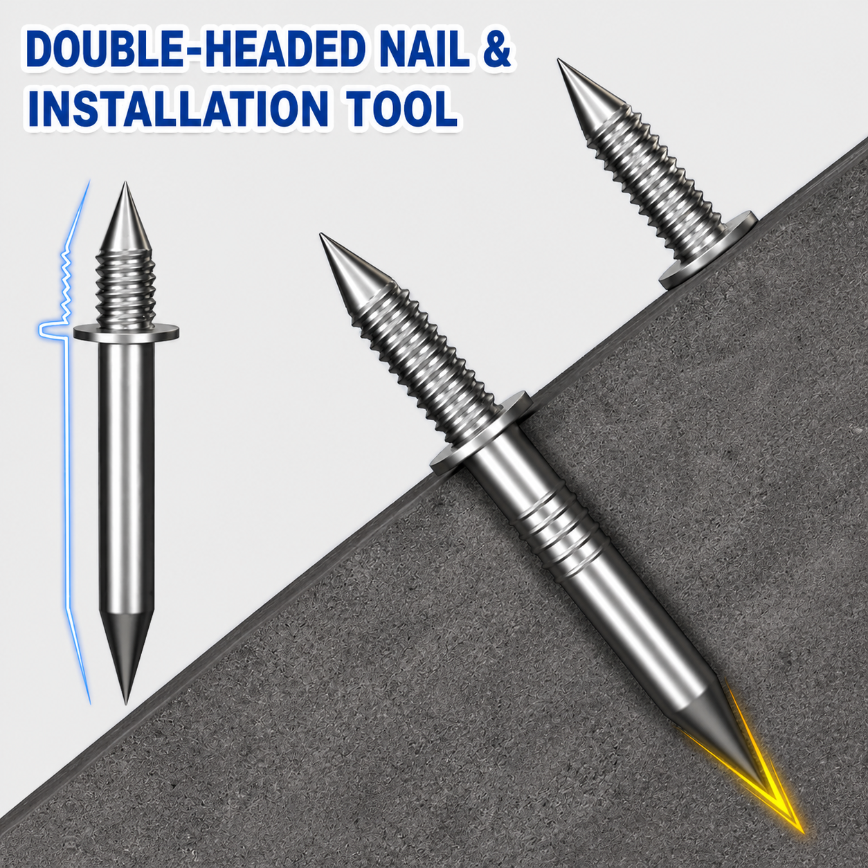 Double Head Nails Carbon Steel Nails Durable Strong Fasteners 100 Pack - Image 3
