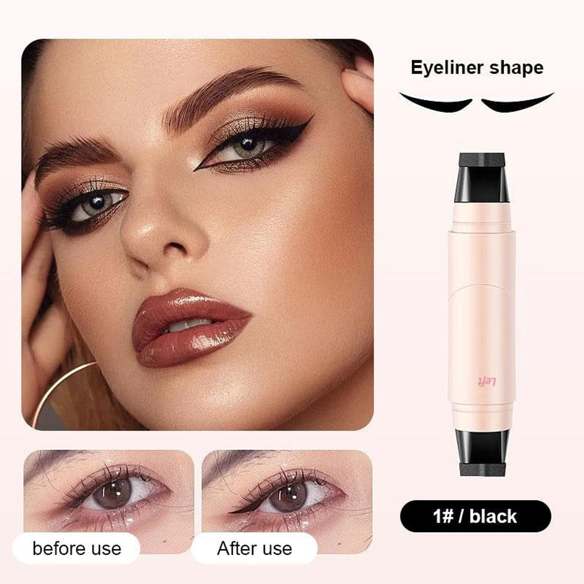 Dual Head Eyeliner Pen For Perfect Wing Stamp And Fine Tip Cat-Eye Maker - Image 7