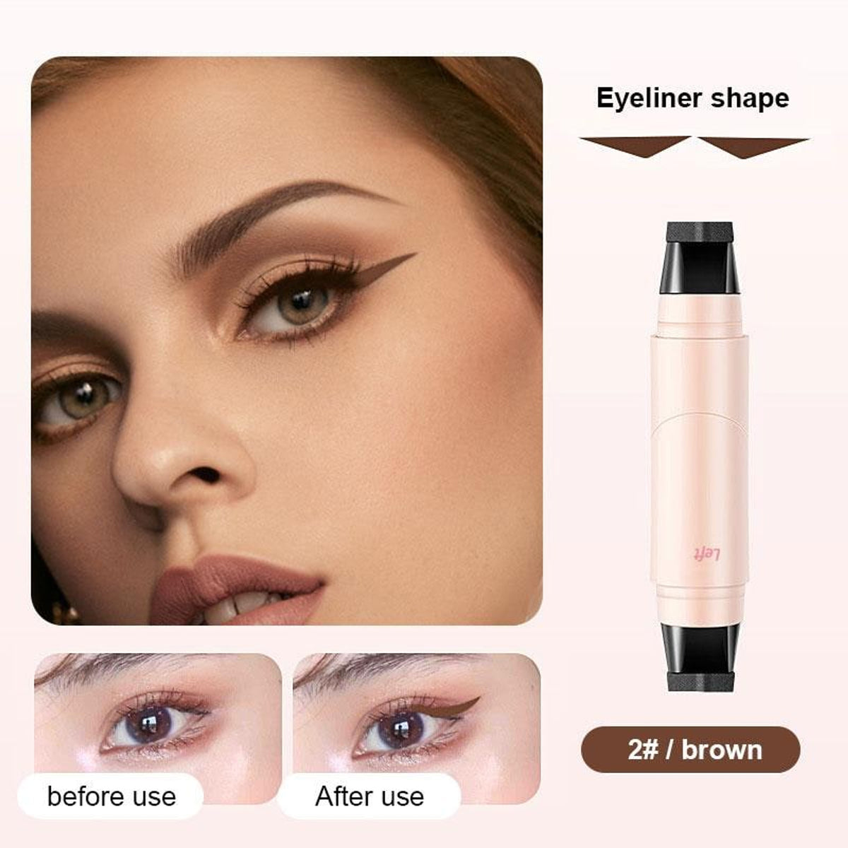 Dual Head Eyeliner Pen For Perfect Wing Stamp And Fine Tip Cat-Eye Maker - Image 8