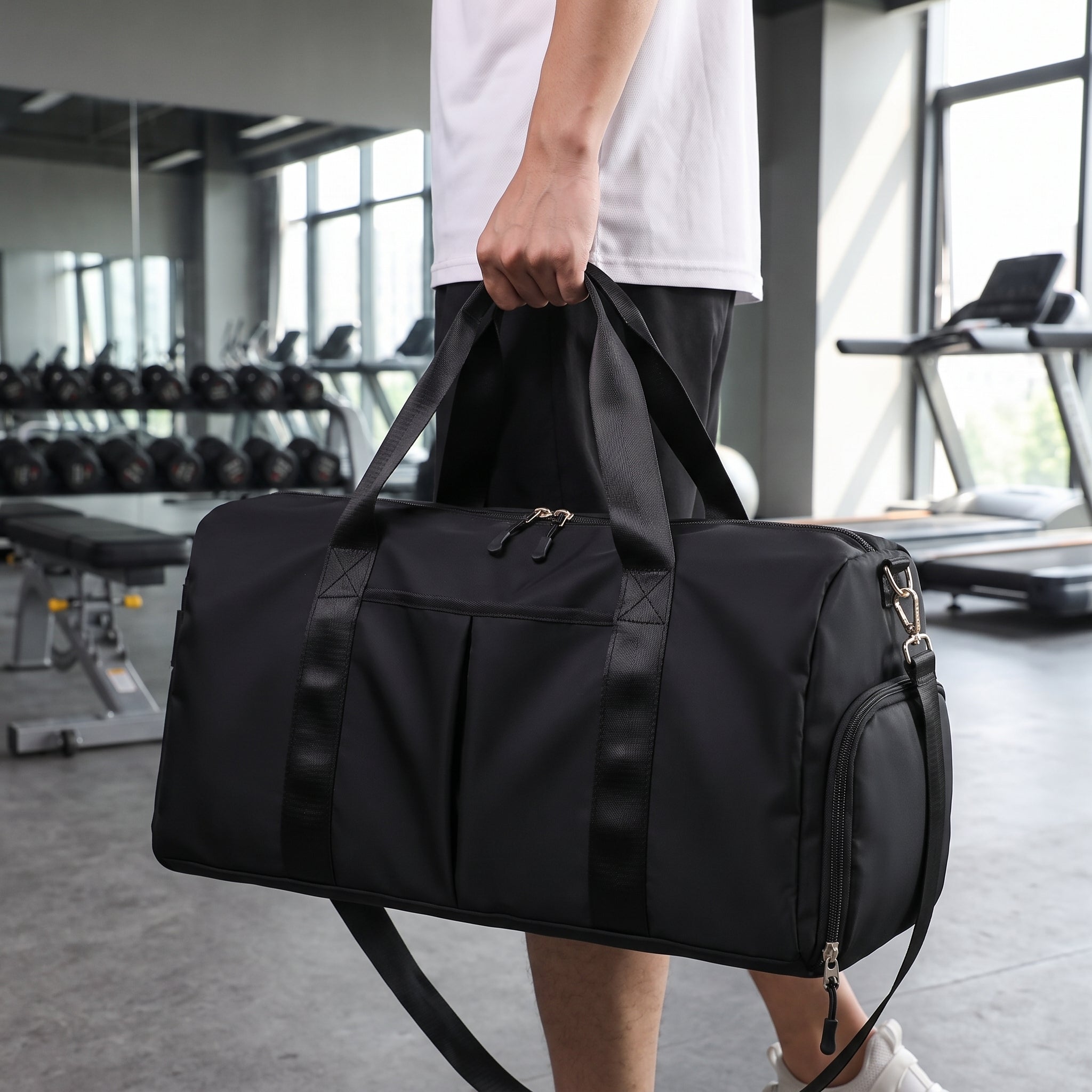 Travel Bag Shoulder Gym Sports Duffel Shoe Compartment - hero