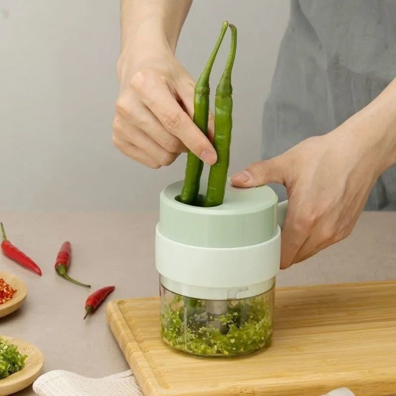 Electric Food Chopper Mini Processor Portable Garlic - Image 1