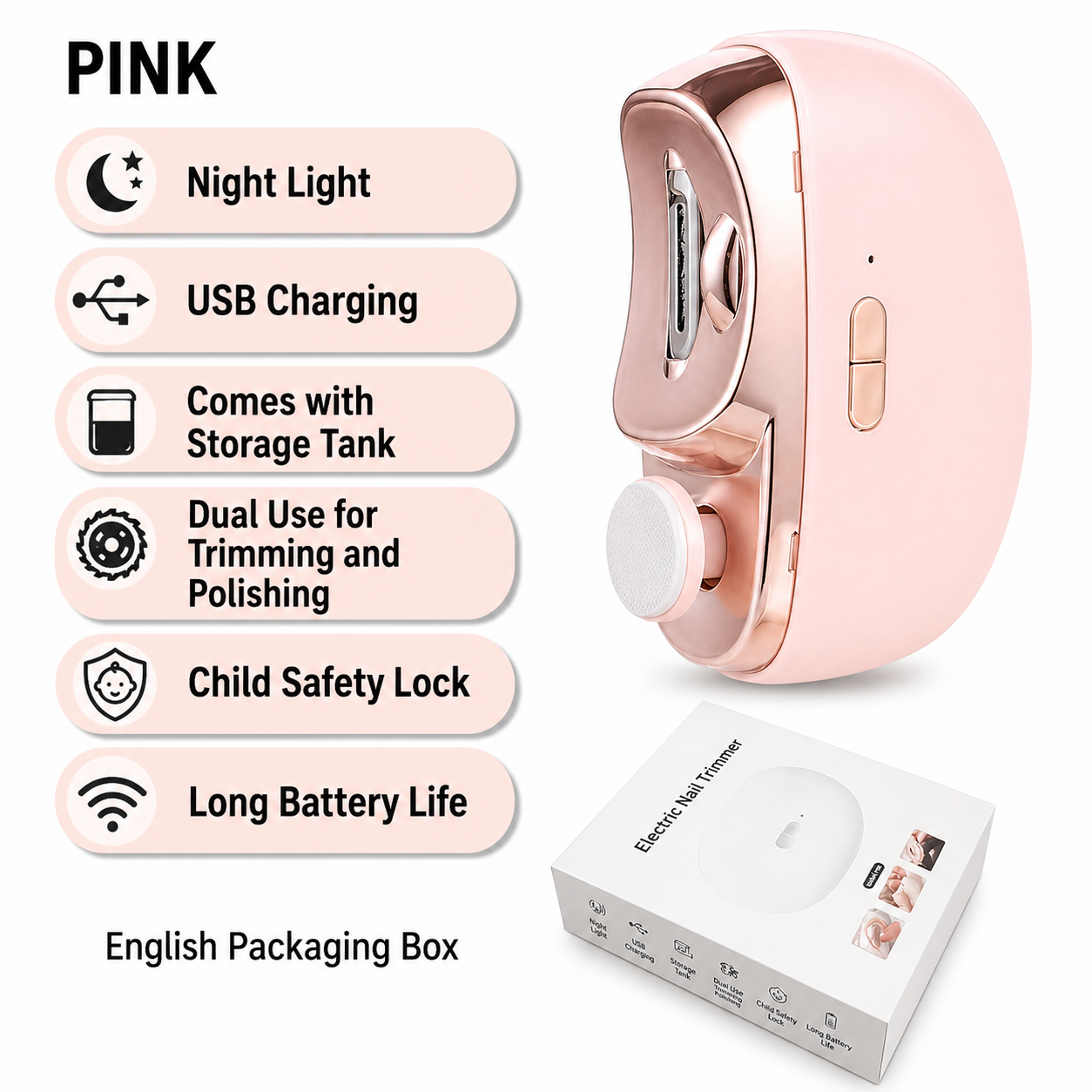 Electric Nail File Trimmer Electric Automatic Nail Care Device Compact - Image 11