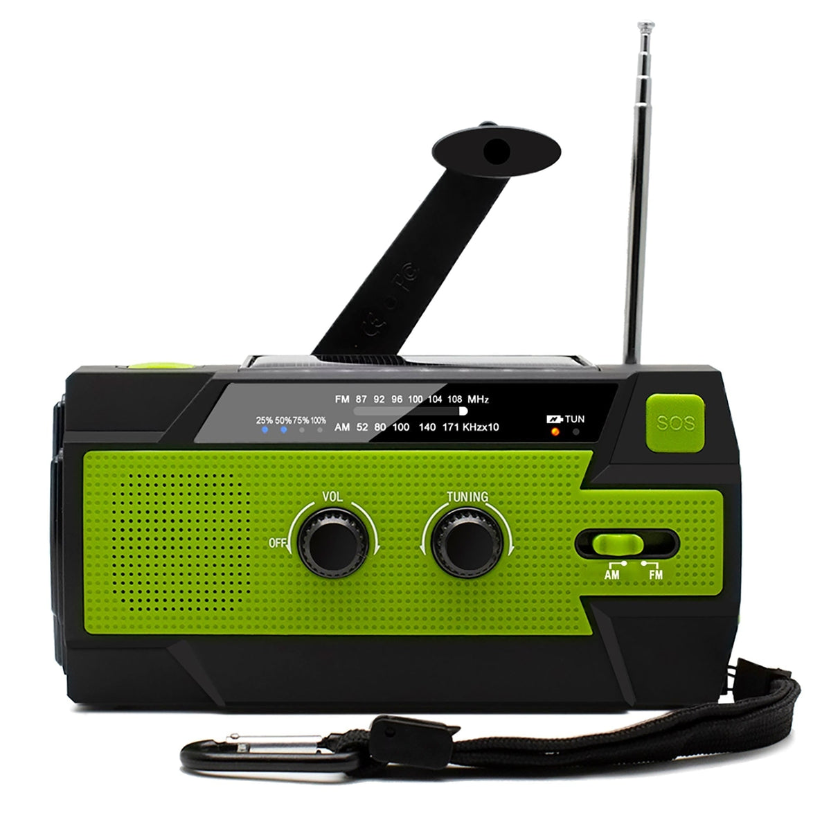 Emergency Radio Beacon With Hand Crank Solar Panel Am Fm And LED Flashlight - Image 2