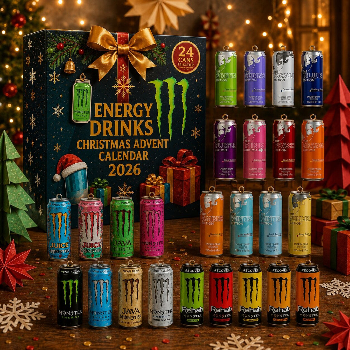 Energy Drink Advent Calendar 24 Days Christmas Gift - Image 2