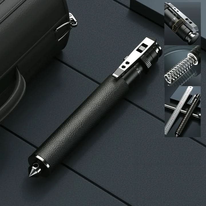 Expandable Baton With Spring-Loaded Deployment Glass Breaker Tip And Non-Slip Grip For Personal Safety - Image 2