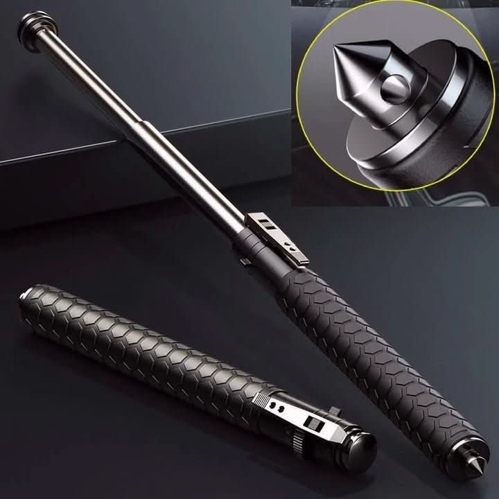 Expandable Baton With Spring-Loaded Deployment Glass Breaker Tip And Non-Slip Grip For Personal Safety - Image 3