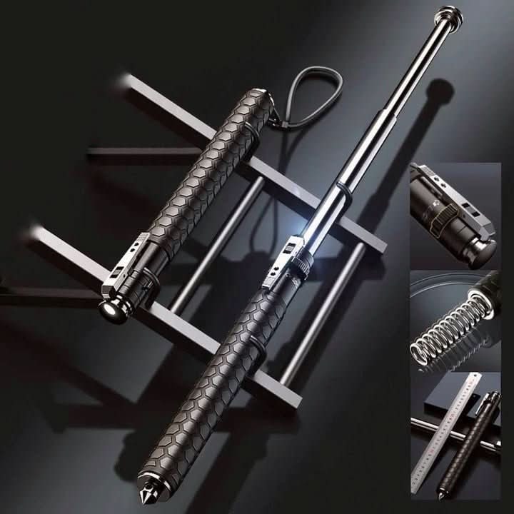 Expandable Baton With Spring-Loaded Deployment Glass Breaker Tip And Non-Slip Grip For Personal Safety - Image 4