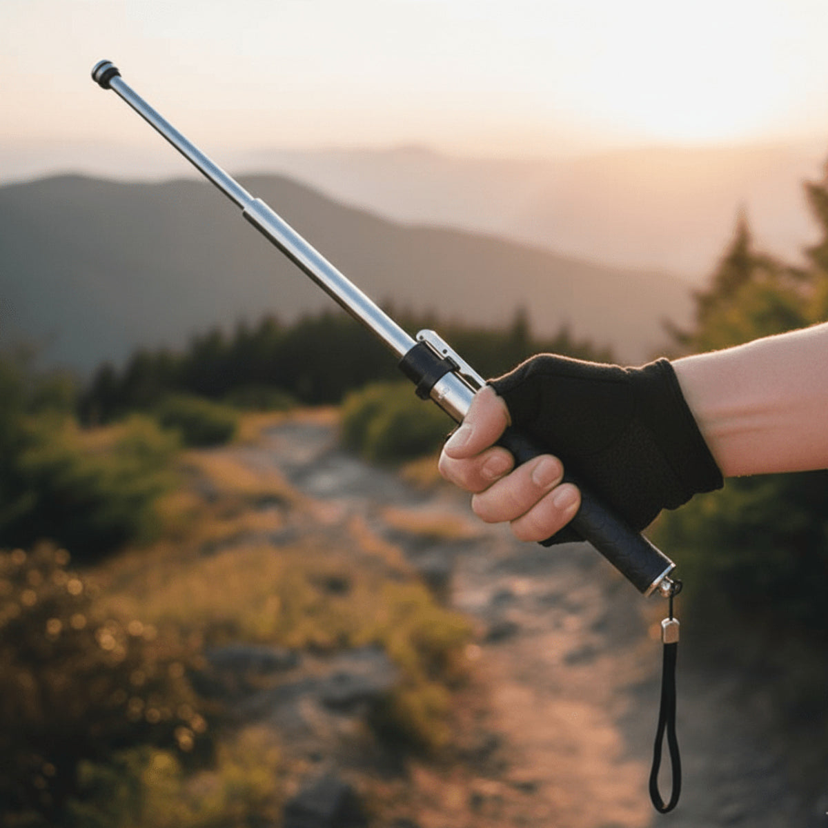 Expandable Baton With Spring-Loaded Deployment Glass Breaker Tip And Non-Slip Grip For Personal Safety - Image 1