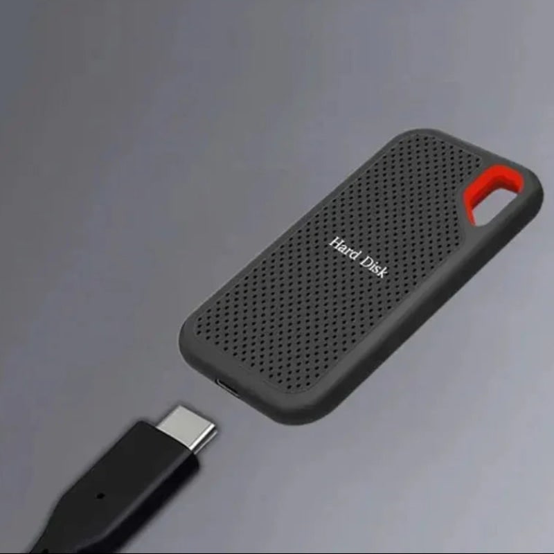 External Hard Drive Portable Storage Device Compact Black Orange - Image 5