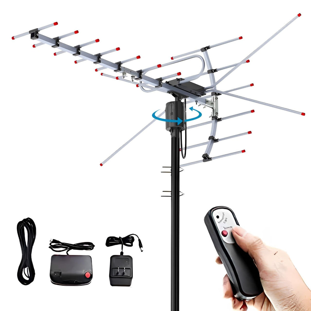 Extra Range 2025 Digital Outdoor HD TV Antenna With Full 360 Directional Motor - Image 1