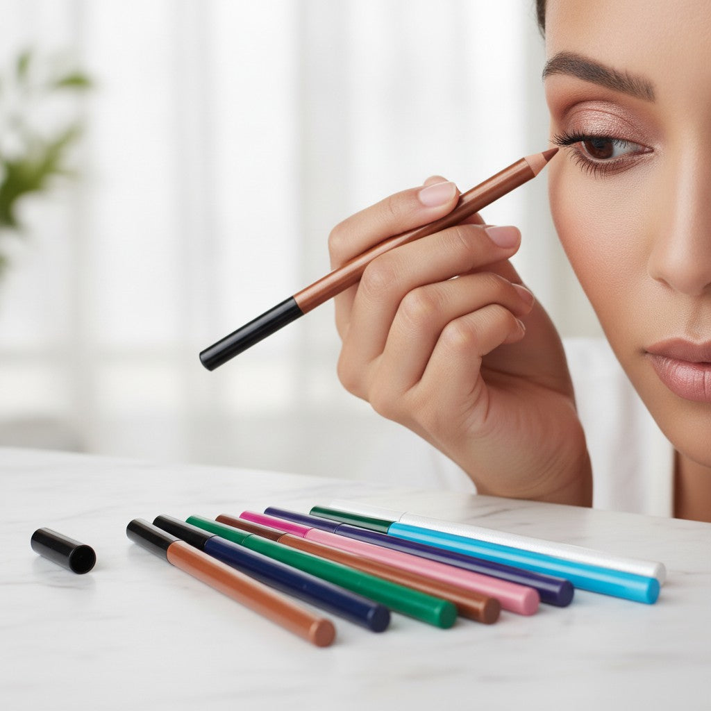 eyeshadow stick pen set in use, lifestyle scene