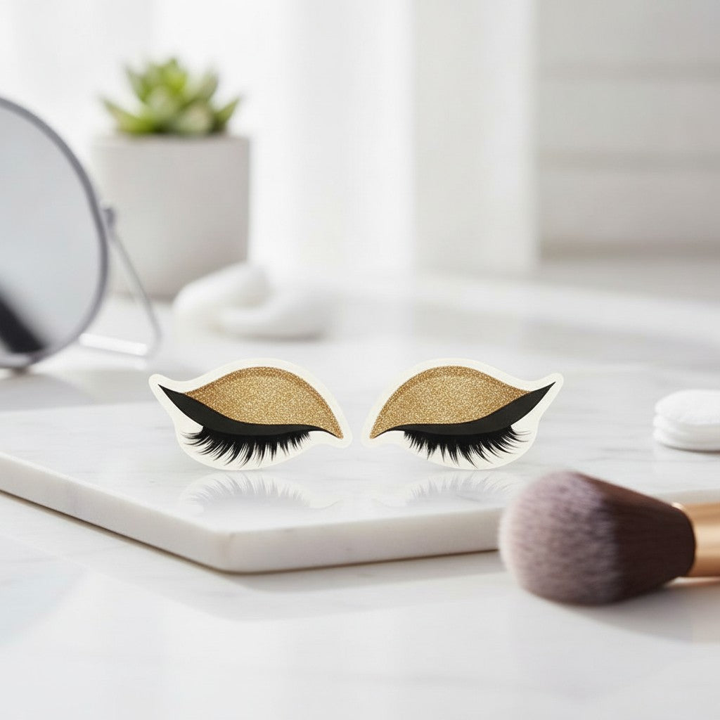 eyeshadow transfer stickers in use, lifestyle scene
