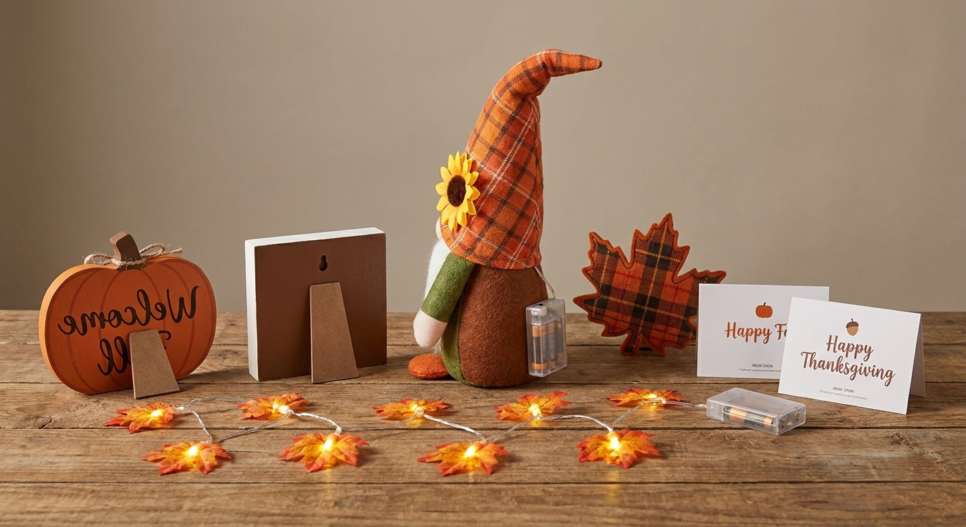 Fall Decorations Thanksgiving Decorations Tray Decorations Gnome Signs - angle