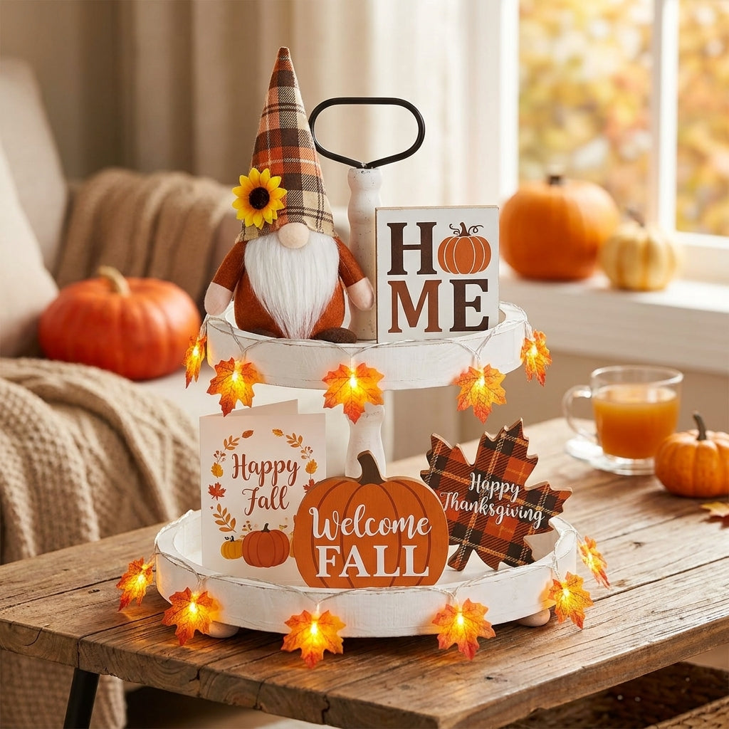 Fall Decorations Thanksgiving Decorations Tray Decorations Gnome Signs - hero