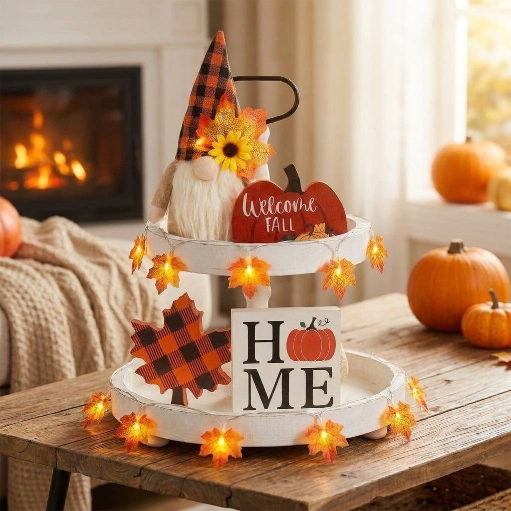 Fall Decorations Thanksgiving Decorations Tray Decorations Gnome Signs - Image 1