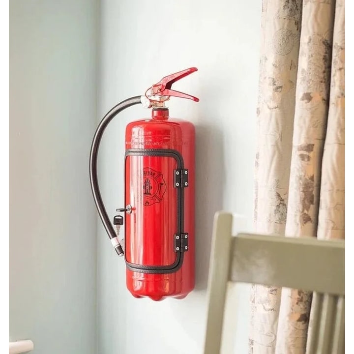 Fire Extinguisher Mini Bar Hidden Bar Novelty Design Red Black Accents - Image 9