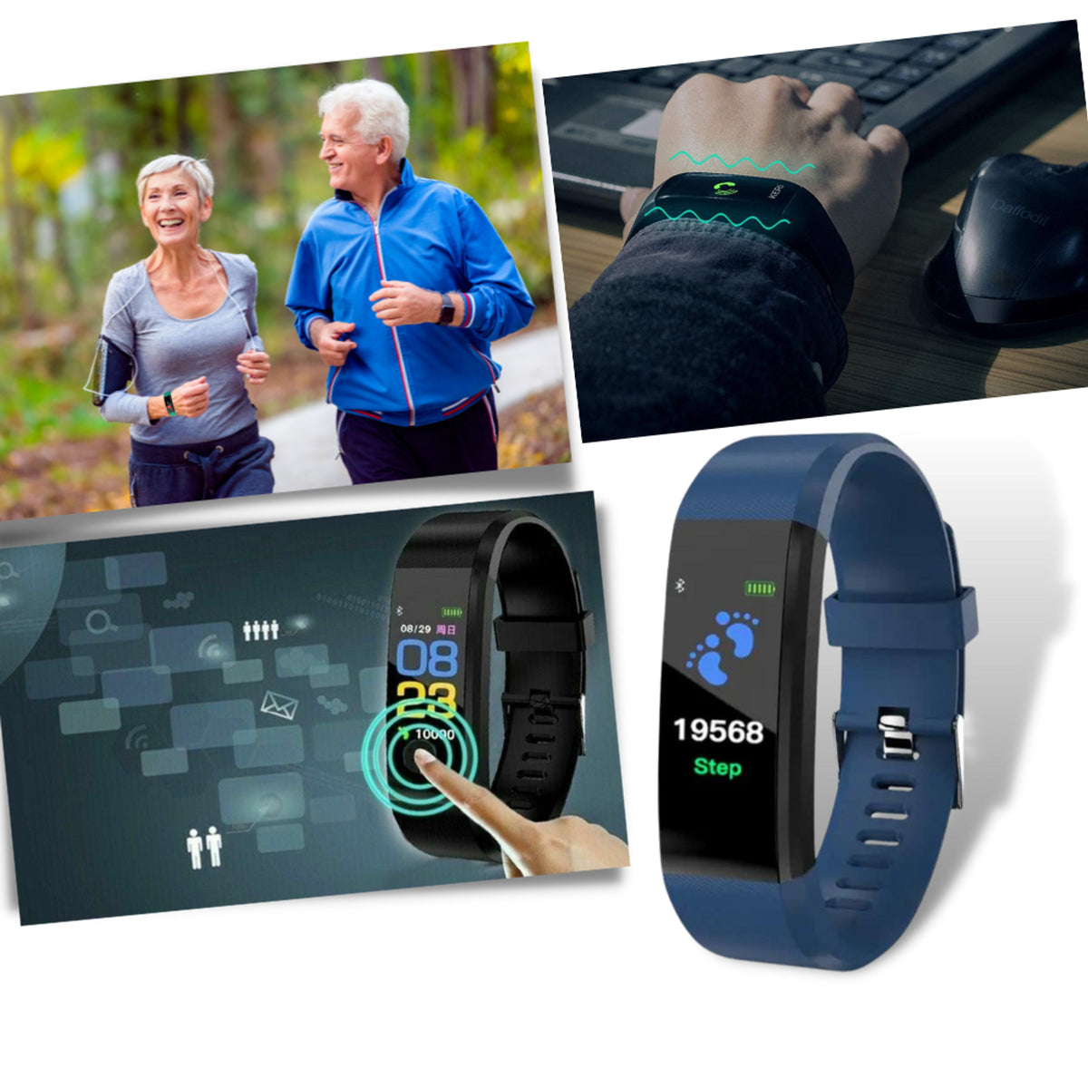 Fitness Tracker Watch With Heart Rate Monitor And Step Counter For Seniors - Image 1