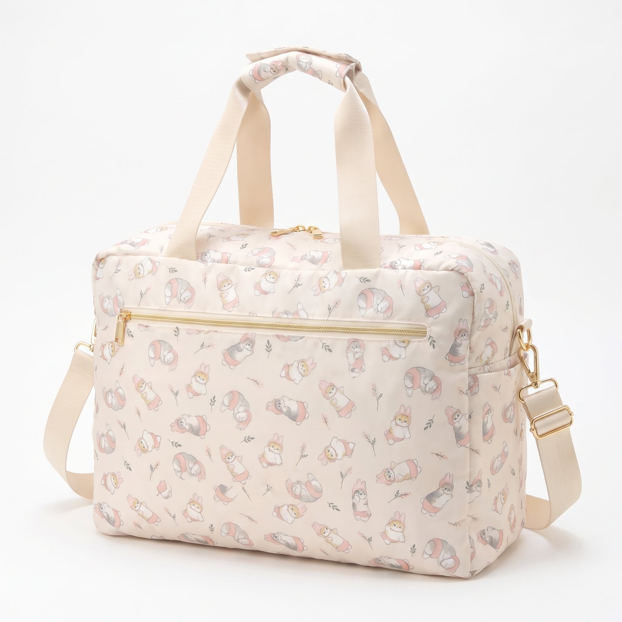 Character Print Travel Tote Bag Carry on with Shoulder Strap - angle