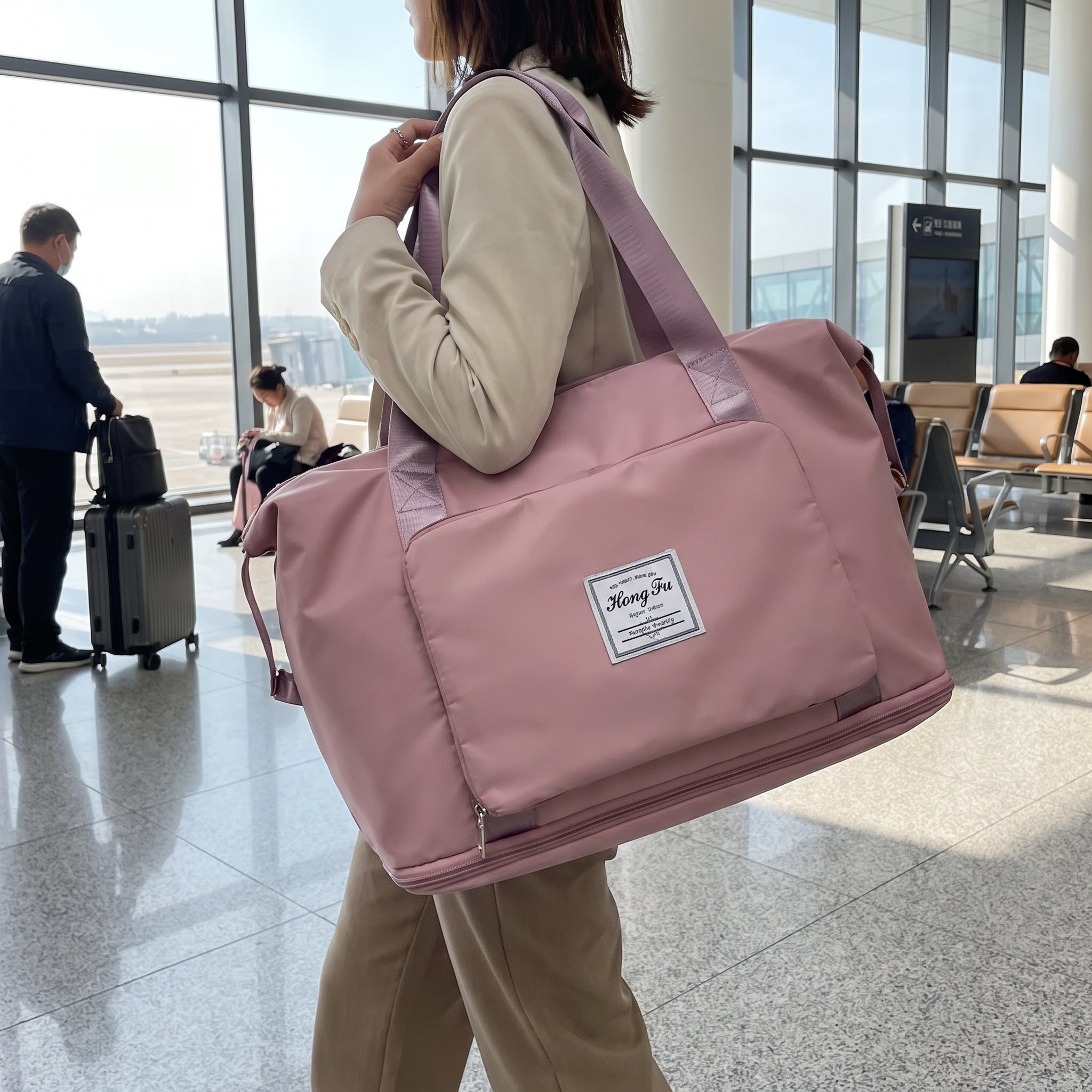 Travel Bag Gym Weekender Foldable Duffel Trolley Sleeve - hero