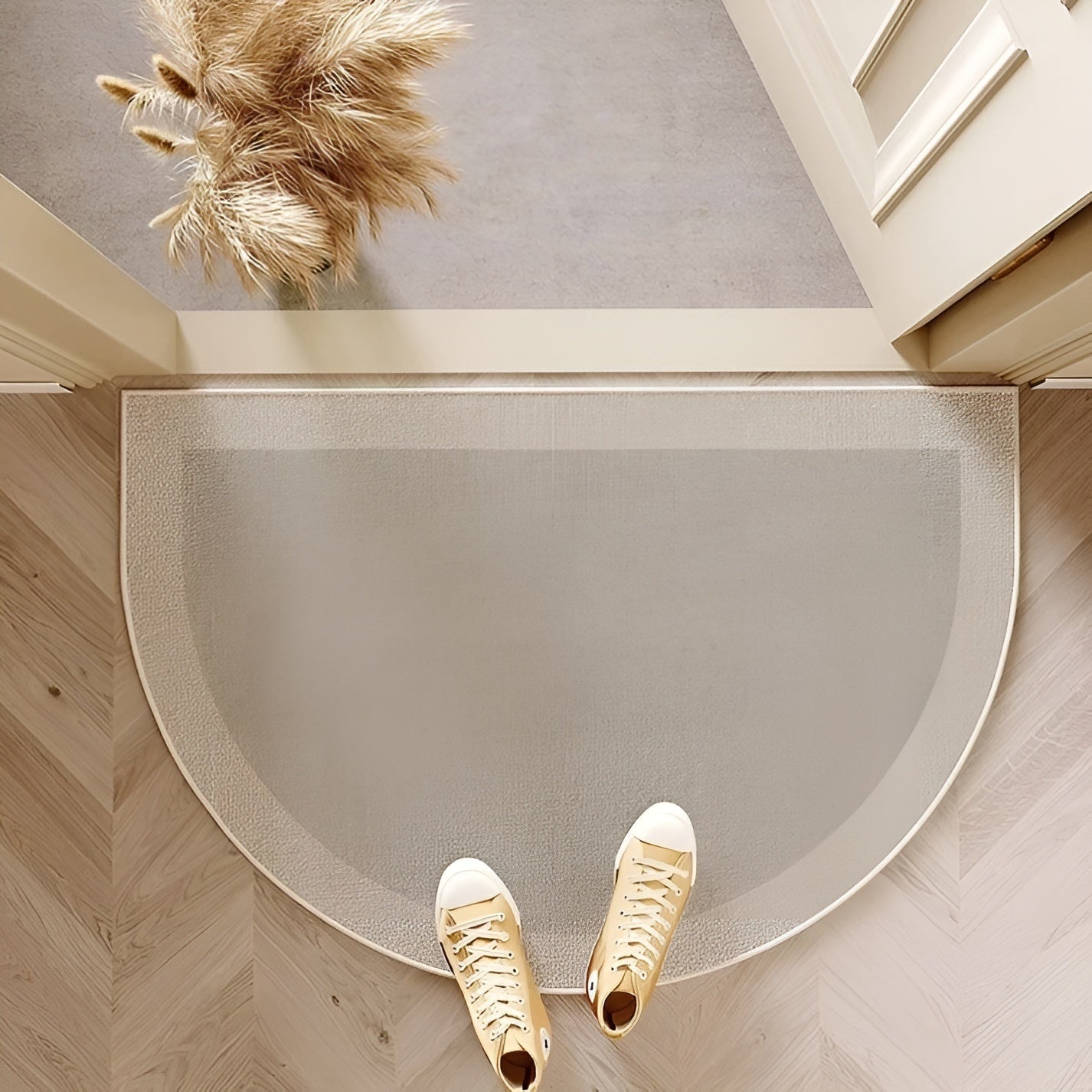 Front Door Mat Welcome Mat Door Mat Semicircle Non-Slip Geometric - Image 3