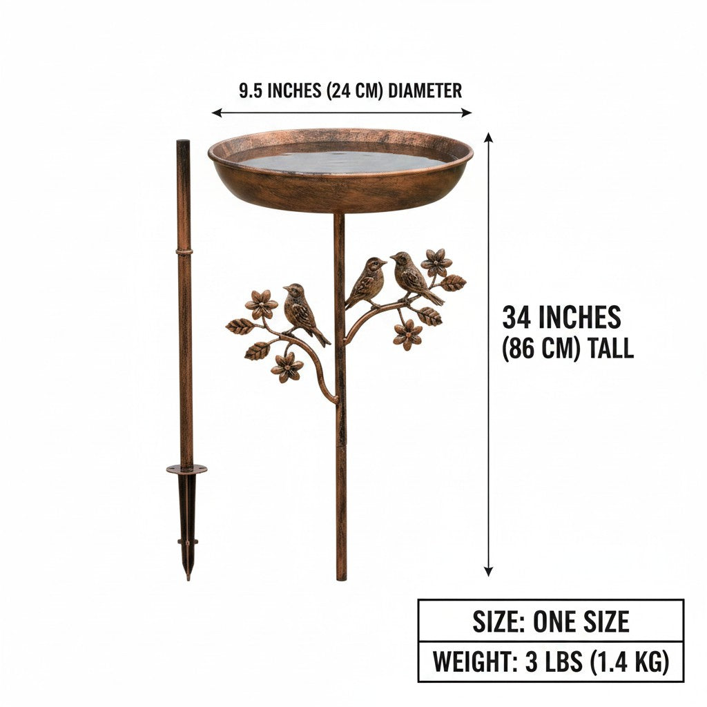 garden bird bath dimensions and size guide