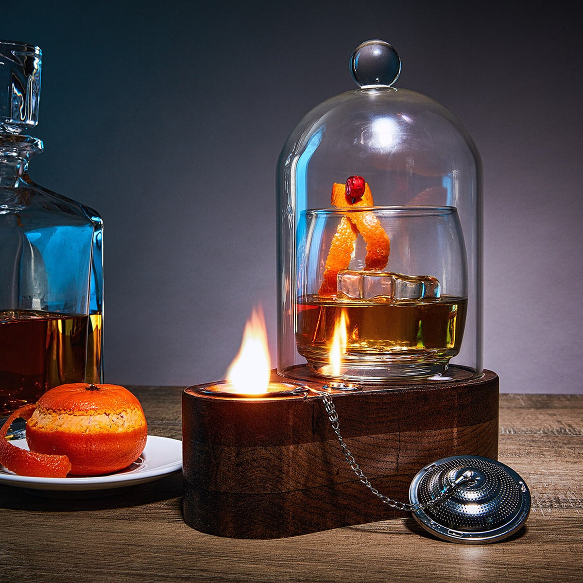 Glass Cocktail Smoker With Handcrafted Dome And LED Lighting - Image 7