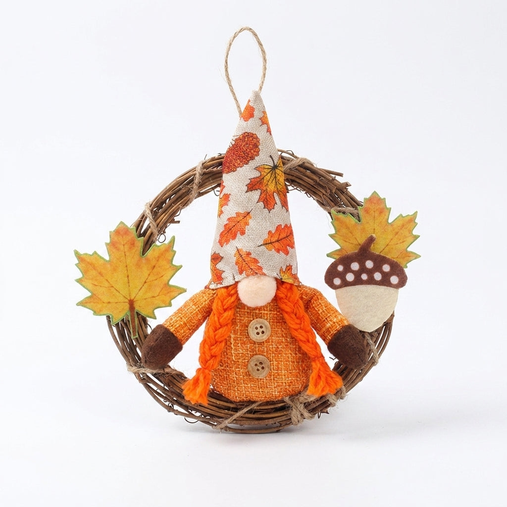 Thanksgiving Decorations Fall Gnome Wreath Autumn Twig Decor - studio