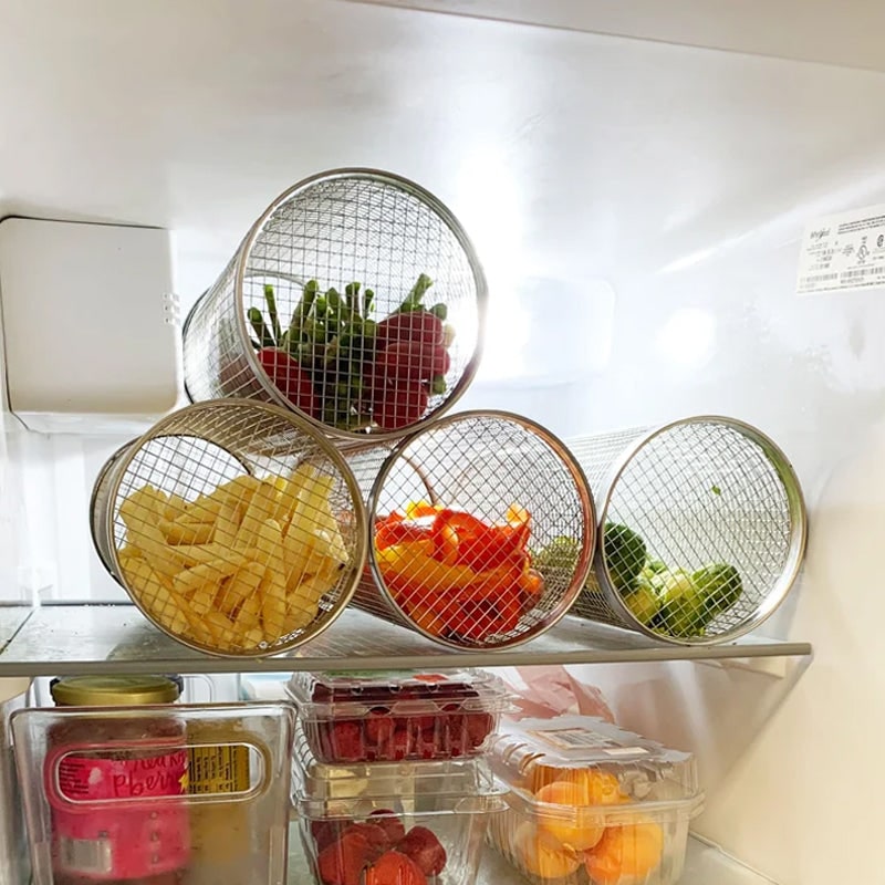 Grill Basket for Vegetables Stainless Steel Grilling Mesh Cylinder - Image 5
