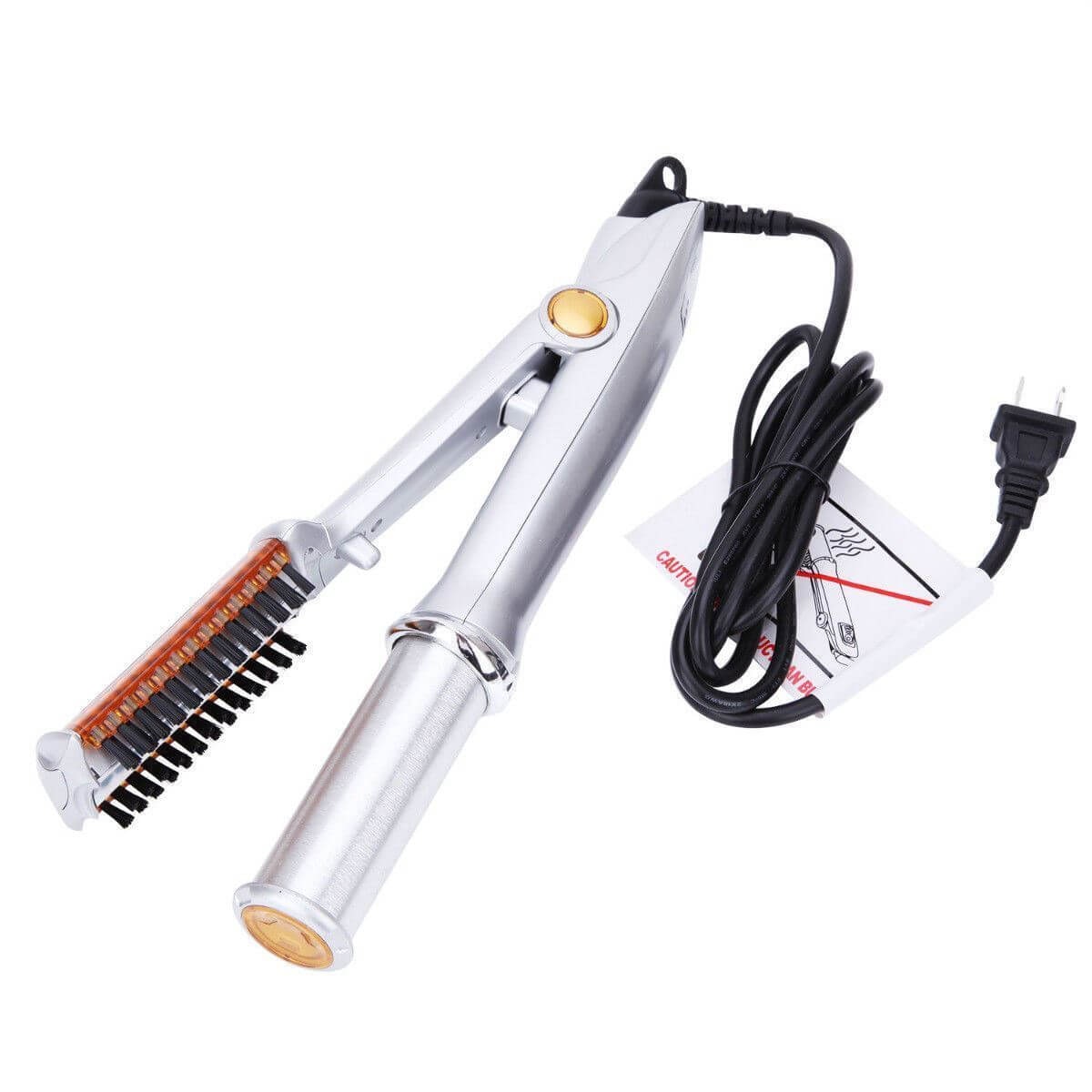 Hair Curler Heated Styler Rotating Barrel Brush Silver Gold Black - Image 10