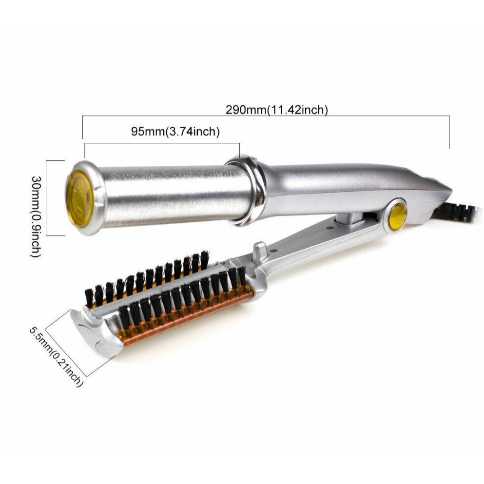 Hair Curler Heated Styler Rotating Barrel Brush Silver Gold Black - Image 12