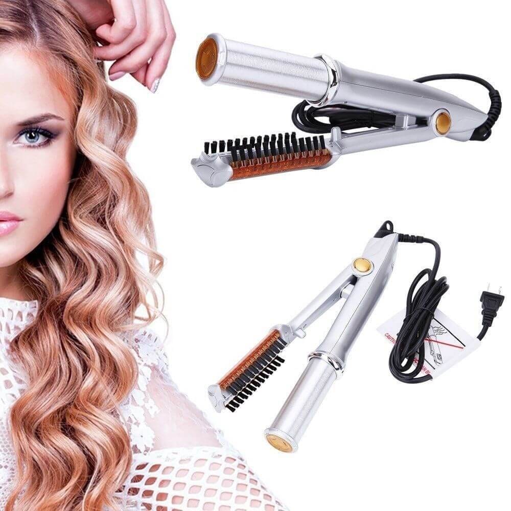 Hair Curler Heated Styler Rotating Barrel Brush Silver Gold Black - Image 9