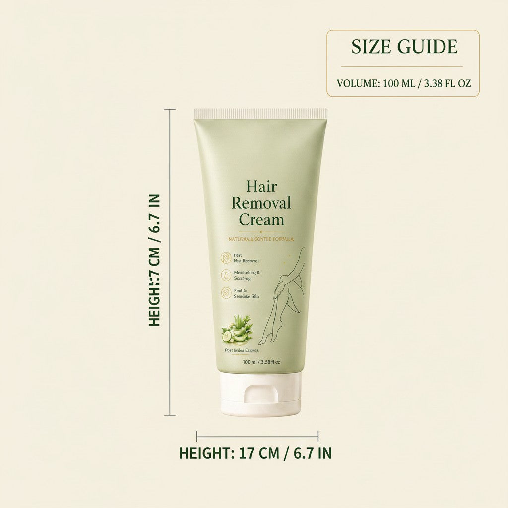 hair removal cream dimensions and size guide