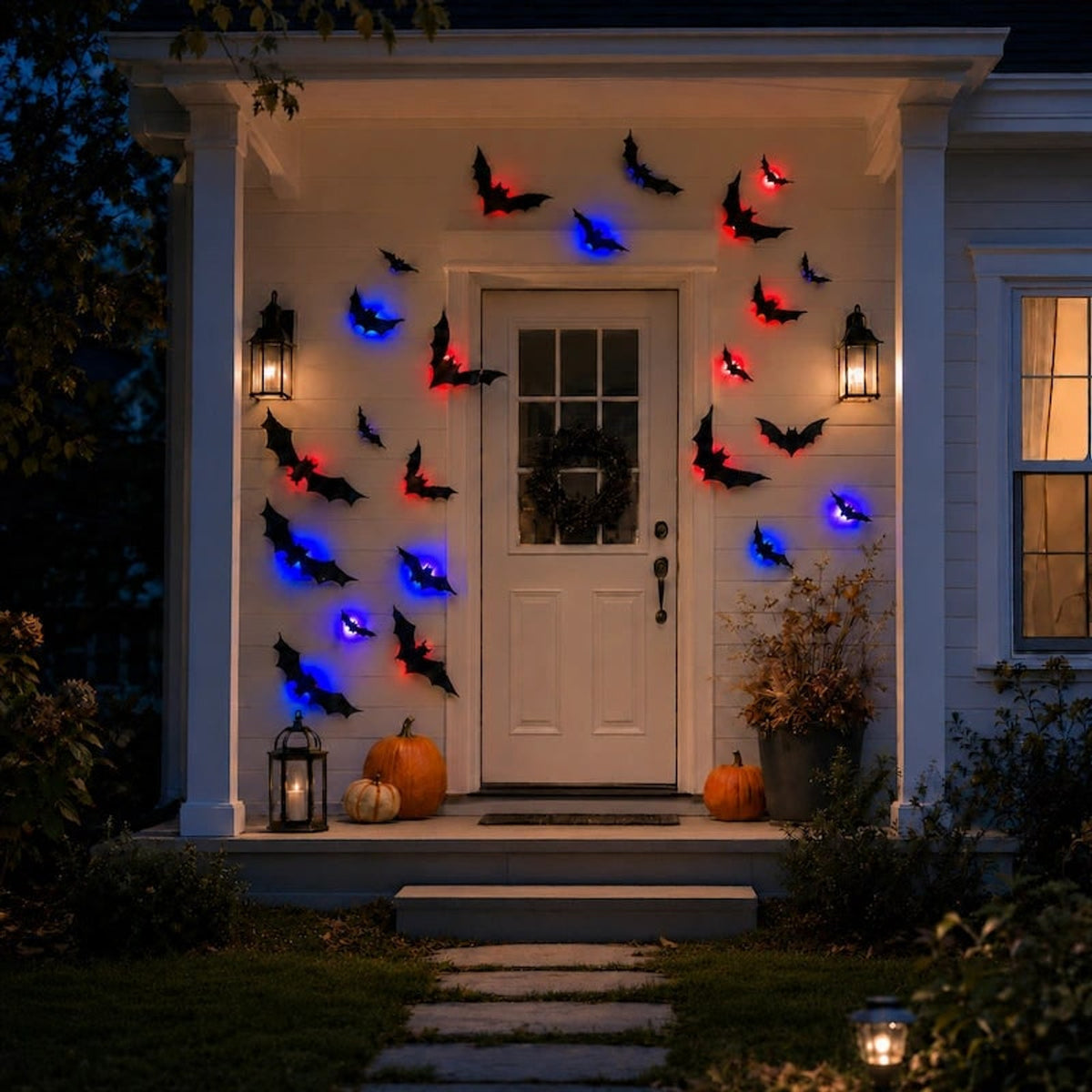 Halloween 3D Bat Swarm Wall Decor With Foldable Wings - Image 5