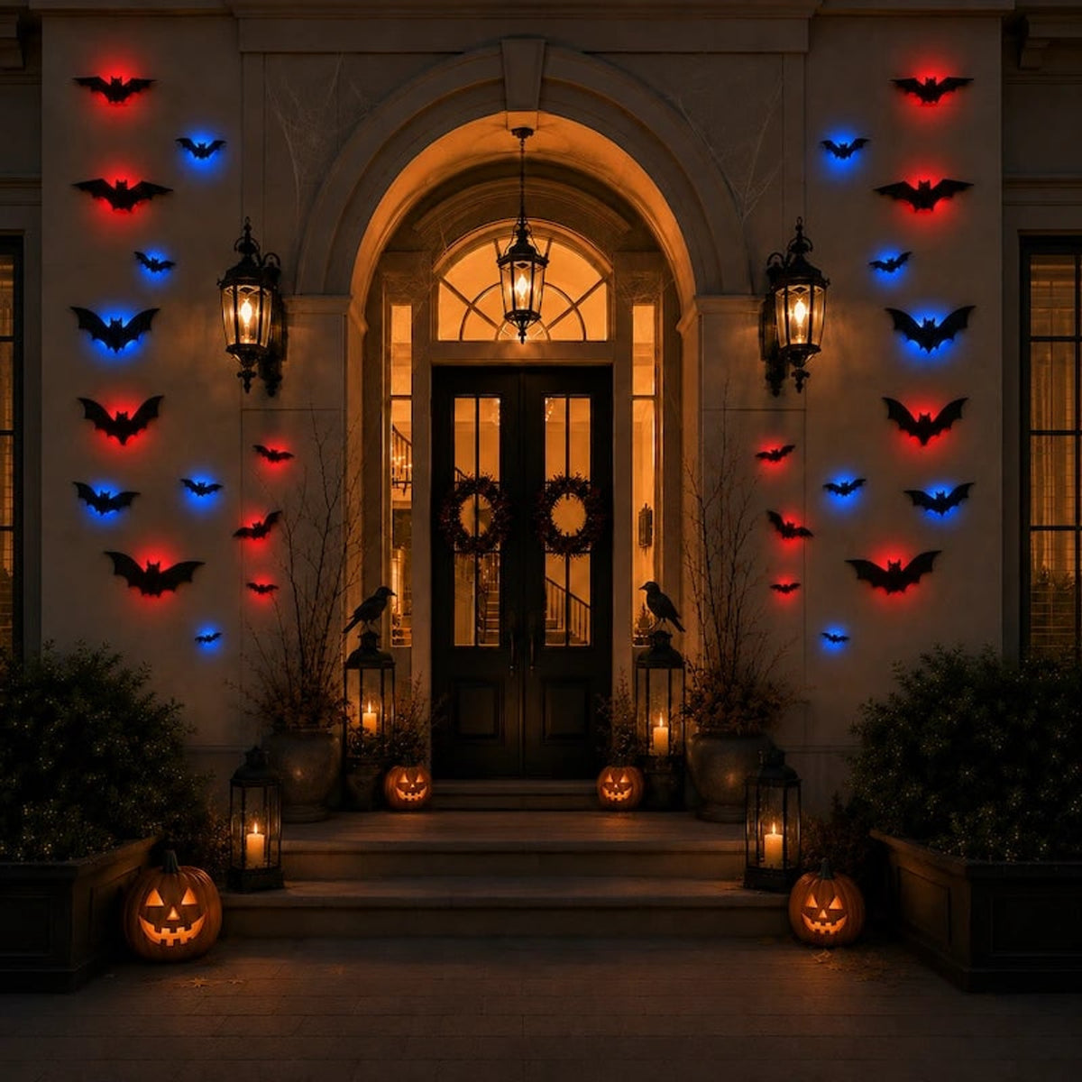 Halloween 3D Bat Swarm Wall Decor With Foldable Wings - Image 7