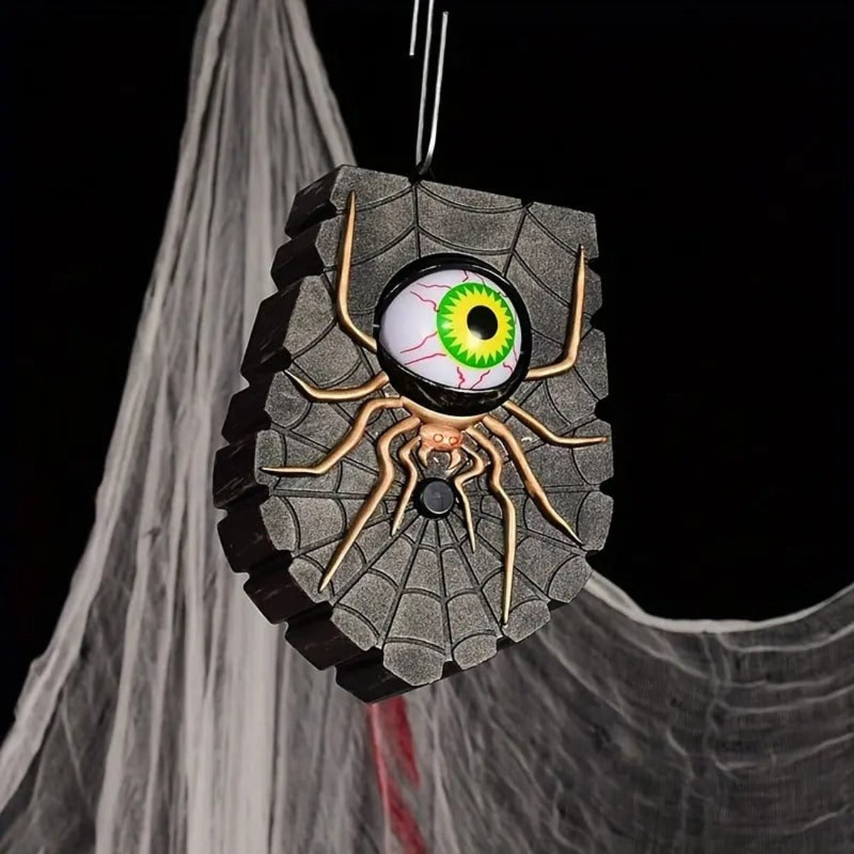 Halloween Decoration Halloween Spider Doorbell Decoration With Illuminated Blinking Eye And Battery-Powered Operation - Image 9