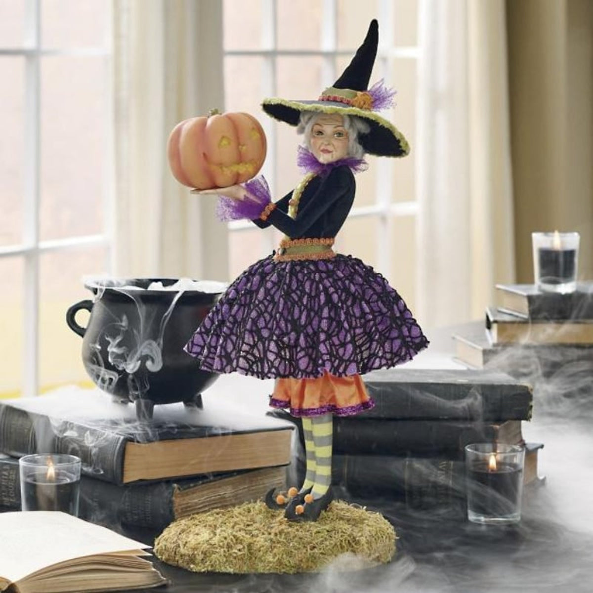 Halloween Figurine Witch Decor Multicolor Indoor Decorative Resin Figure - Image 10
