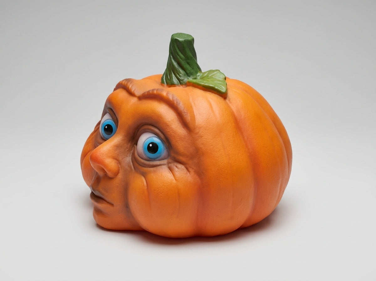 Pumpkin Decorations Halloween Decor Sculpted Figurine Orange Brown - angle