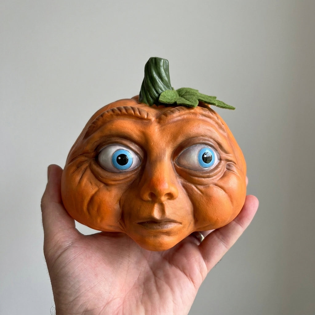 Pumpkin Decorations Halloween Decor Sculpted Figurine Orange Brown - scale