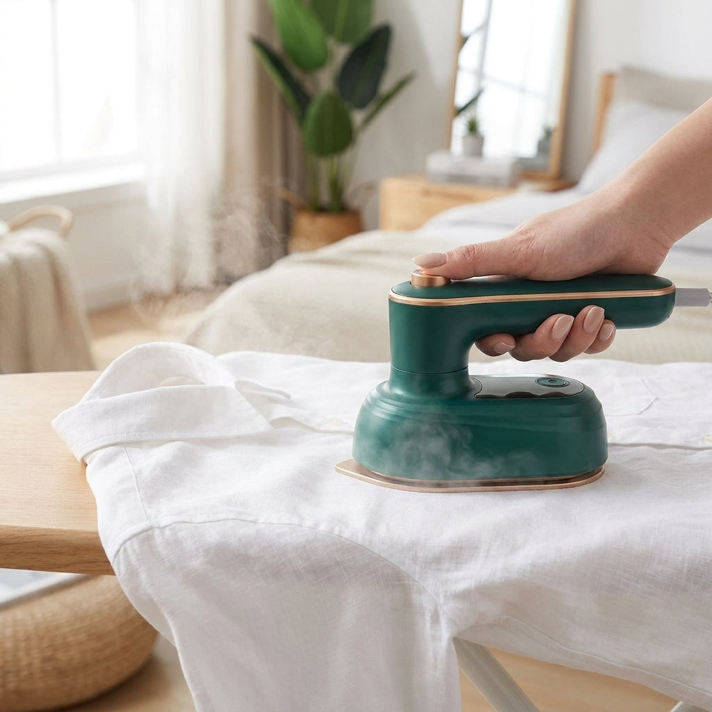 Handheld Steam Iron Compact Portable Garment Steamer Flat Soleplate - Image 1