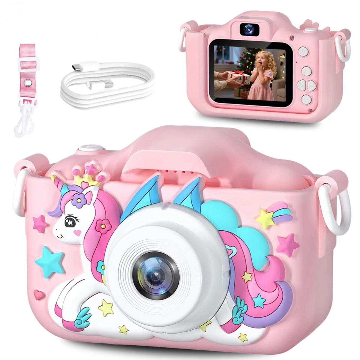 HD Unicorn Camera For Kids With 32GB Rechargeable Battery And Strap - Image 1