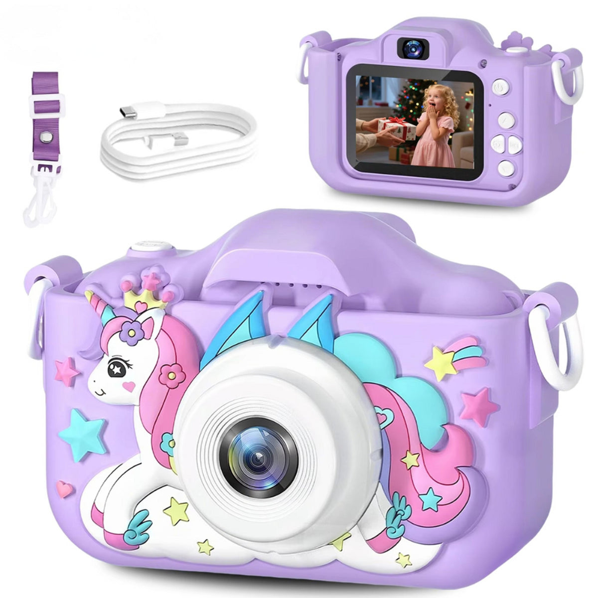 HD Unicorn Camera For Kids With 32GB Rechargeable Battery And Strap - Image 2