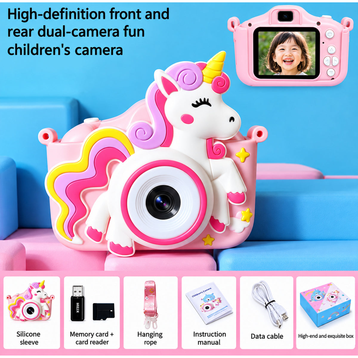 HD Unicorn Camera For Kids With 32GB Rechargeable Battery And Strap - Image 9